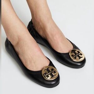 Tory Burch Women’s Leather Black Ballet Flats Sz 9